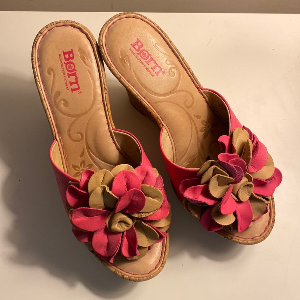 Born Flower cork wedge platform sandal